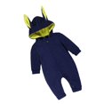 thumbnail image 2 of Rabbit Ropa de escalada Bebé Recién nacido Trajes Cremallera con capucha Nuevo azul oscuro 73, 2 of 7