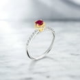 thumbnail image 4 of Gem Stone King 1.29 Ct Red Created Ruby E-F Lab Grown Diamond 925 Silver and 10K Yellow Gold Ring (Size 7), 4 of 4