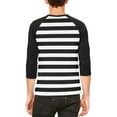 thumbnail image 2 of Costume Rayé de Prisonnier d'Halloween à l'Ancienne T-Shirt Raglan pour Homme, 2 of 2