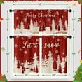 thumbnail image 6 of Merry Christmas Kitchen Window Curtains and Valances Set 36 Inch, Let it Snow Xmas Tree Winter Snowflakes Short Tier Curtain for Cafe Living Room Bathroom, Red 3 Pieces Set Kitchen Decor, 6 of 7
