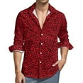 thumbnail image 2 of Leopard Spots Shirt Men Red and Black Casual Shirts Spring Y2K Custom Blouses Long Sleeve Vintage Oversize Clothing Gift Idea, 2 of 6