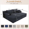 thumbnail image 2 of 71'' Oversized Double Chaise Lounges Indoor, Cloud Upholstered Boneless Couch Bed, Deep Seat, No Assembly Required, Modern Corduroy Sleeper Loveseat Chair for Living Room Bedroom Reading (Dark Grey), 2 of 8
