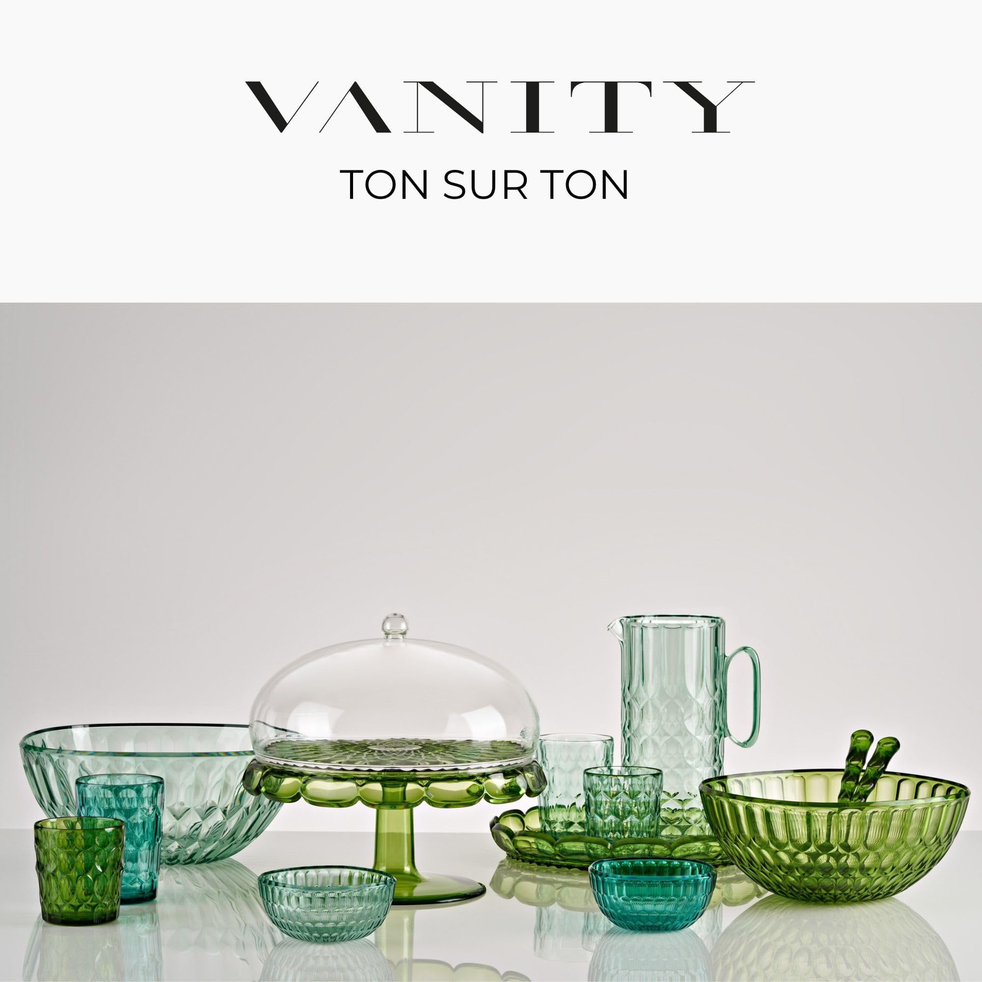 Guzzini, Vanity Collection Pitcher with Lid 11.3H, Green  Renewable Organic Material Vegetable Origin Perfect Table Setting 100% Recyclable