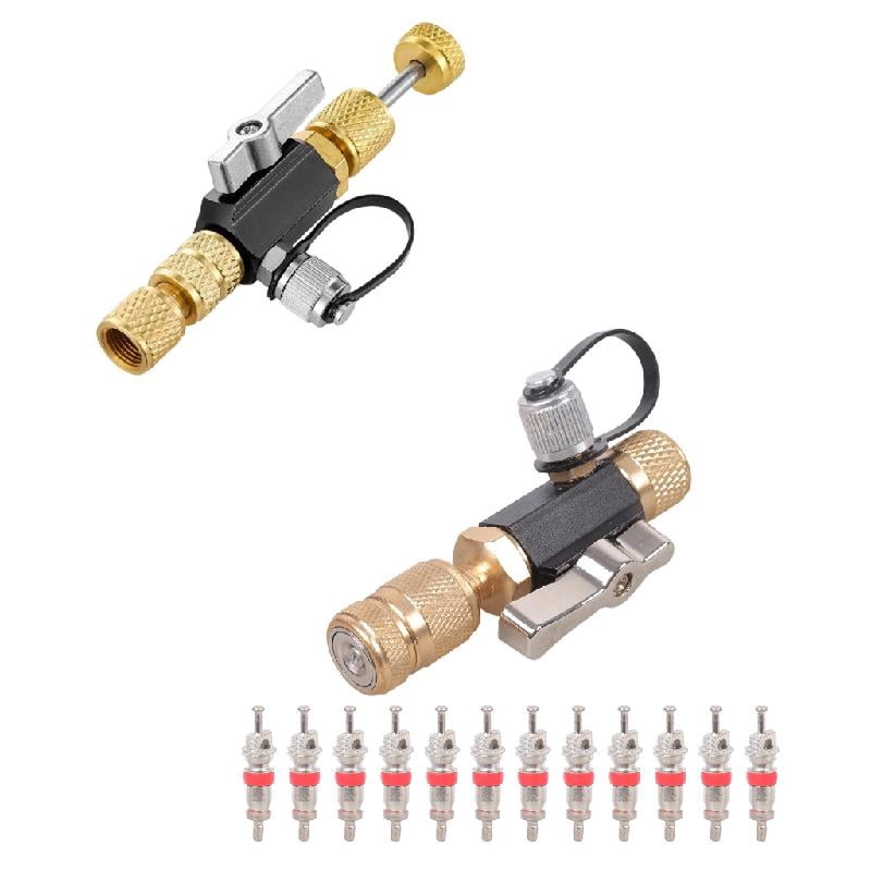 HVAC Brass Remover Tool for R410A Systems with 1/4" Vacuum Port & Gauge