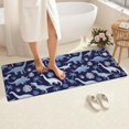thumbnail image 4 of Dinosaur and Palm Navy Pattern Non Slip Microfiber Bathroom Rugs, Soft Rubber Backing Bath Mats for Bathroom Floor Tub and Shower,24"x60", 4 of 5