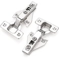 thumbnail image 1 of Soft Opening Kitchen Cabinet Hinges 5 Pair (10 Pcs), Brushed Satin Nickel Face Frame Mounting Concealed Hinges for Kitchen Cupboard Hardware, with Mounting Screws, 1 of 5