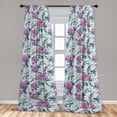 thumbnail image 4 of Ambesonne Floral Curtains, Hydrangeas Flowers Vintage, Pair of 28"x84", Pale Purple Grey Teal, 4 of 5