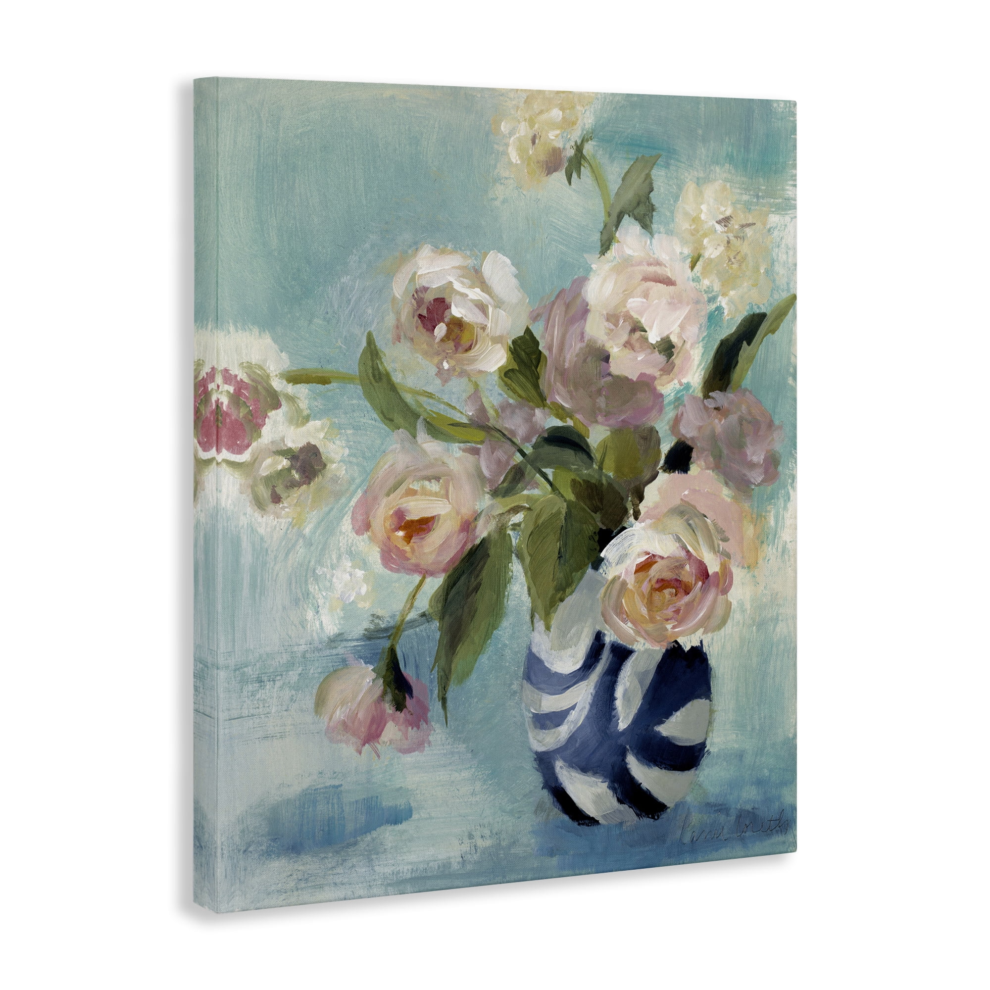 Stupell Industries Carefree Rose Blooms Botanical & Floral Painting Gallery Wrapped Canvas Art Print Wall Art, 36 x 48