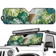 thumbnail image 2 of FUIALDOLG Hawaiian Windshield Sun Shade, Green Monstera Leopard Front Window Sunshade Car Accessories Universal Fit Off-road Vehicle Truck Sun Visor Protector, Keep Car Cool, 2 of 7