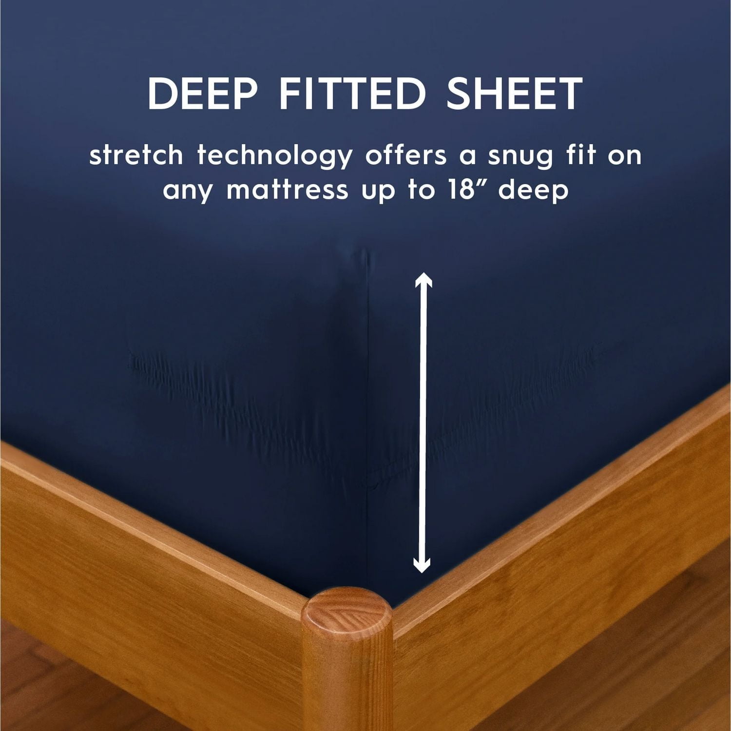 Better Homes & Gardens 300 Thread Count Cotton Sateen Bed Sheet Set, Blue Cove, 4-Piece, King, 300 TC Cotton Sateen Sheet Set