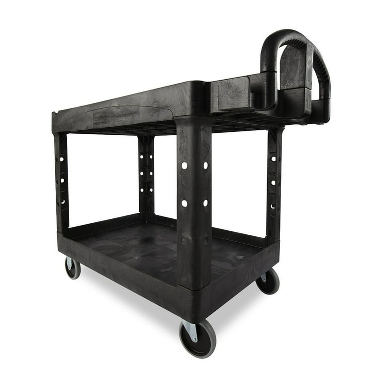 Rubbermaid 4520-10 Heavy Duty 2-Shelf Utility Cart with Pneumatic Casters