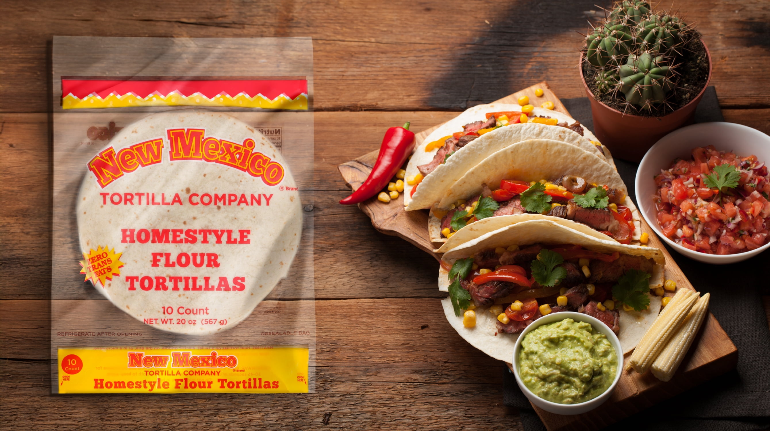 New Mexico Tortilla Company 10" Homestyle Burrito Size Flour Tortillas, 10 Count (30 oz)