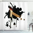 thumbnail image 1 of Ambesonne Popstar Party Shower Curtain, Guitar Fretboard, 69"Wx84"L, Black Pale Brown Cream, 1 of 3