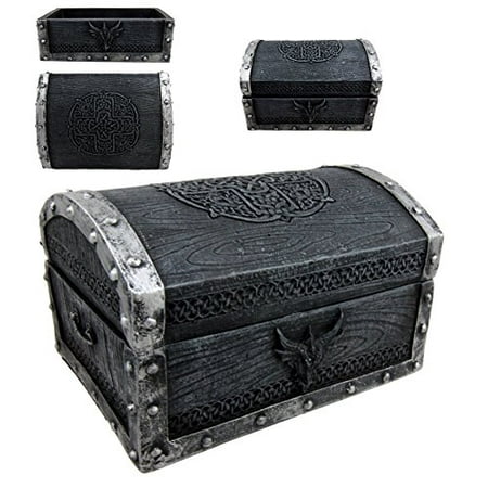 - Atlantic Collectibles Medieval Fantasy Celtic Crest Dragon Decorative Box Figurine 4.75