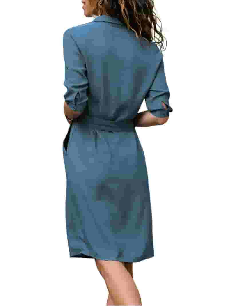 Casual Solid Lace O Neck Shirt Dress Dresses Casual Solid Lace O Neck Shirt Dress Dresses