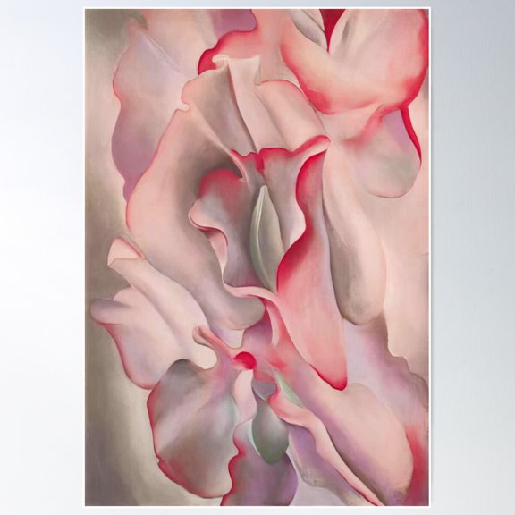 Georgia Okeeffe Pink Sweet Peas 2 Poster Wall Art, Modern Wall Decor For Living Room Bedroom, 8x12 UNFRAMED