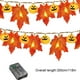thumbnail image 2 of Decoraciones de Halloween, cadena de luces LED con hojas de arce de Halloween, calabaza, decoración para fiesta en el patio, luces de colores, cadena de luces de hojas de imitación, cadena de luces de, 2 of 6