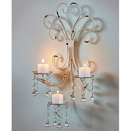 Wall Chandelier Candle Holder Sconce Shabby Chic Elegant Scrollwork Wall Chandelier Candle Holder Sconce Shabby Chic Elegant Scrollwork Decorative Metal Vintage Style Home Accent