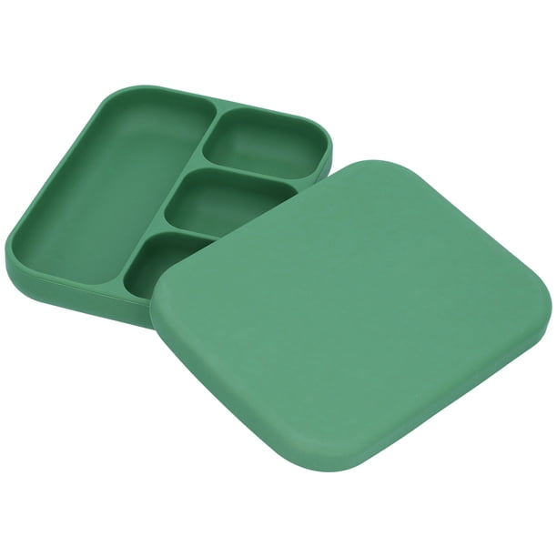 Plato de silicona para alimentos, plato de succión, plato dividido para nios, plato dividido de siliPlato de silicona para alimentos, productos de seguridad con diseo de ventosa de placa dividida de s LHCER No