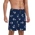 thumbnail image 2 of Fotbe Nautical Themed Simple Anchors Pantalones Cortos de Pijama para Hombre, Ropa de Dormir, Pantalones de Pijama Cortos para Hombre-Large, 2 of 6