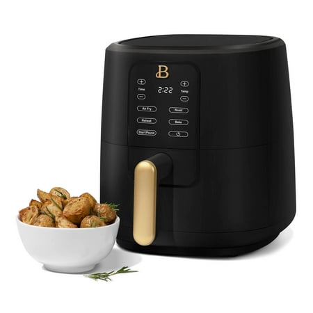 Beautiful 3 Qt Air Fryer with TurboCrisp Technology, EverGood Ceramic Nonstick Coating, Black Sesame by Drew Barrymore NEEDS CLEANING