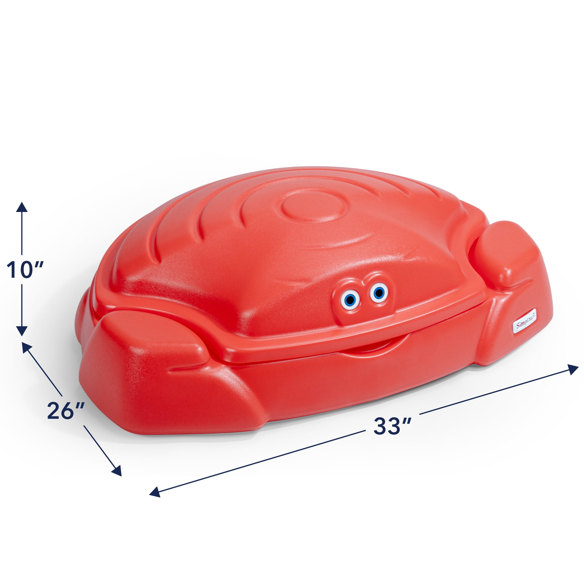 Simplay3 Coastal Crab Red Outdoor Sandbox with Cover for Kids
