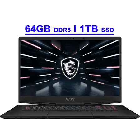 MSI Stealth GS77 Premium Gaming Laptop 17.3" FHD IPS 144Hz Intel 14-core i7-12700H 64GB DDR5 1TB SSD GeForce RTX 3060 RGB Backlit Thunderbolt Killer AX1675 Nahimic Dynaudio FHR IR Camera Win11