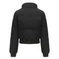 thumbnail image 6 of ZHUGeLI Women's Winter Puffer Jacket Cropped Lightweight Zip Up Padded Coat Oversized Stand Collar Short Quilted Jackets, 6 of 7