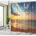 thumbnail image 5 of Ambesonne Scenery Shower Curtain, Sea Honeymoon Travel, 69"Wx70"L, Blue Yellow Brown, 5 of 5