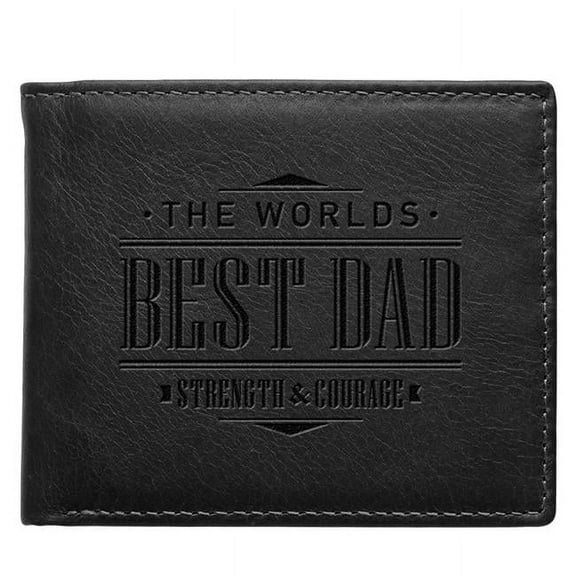 Christian Art Gifts 255442 Best Dad Joshua 1-9 Leather Wallet