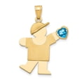 thumbnail image 1 of FB Jewels 14K Yellow Gold Boy with CZ December Birthstone Charm, 1 of 2