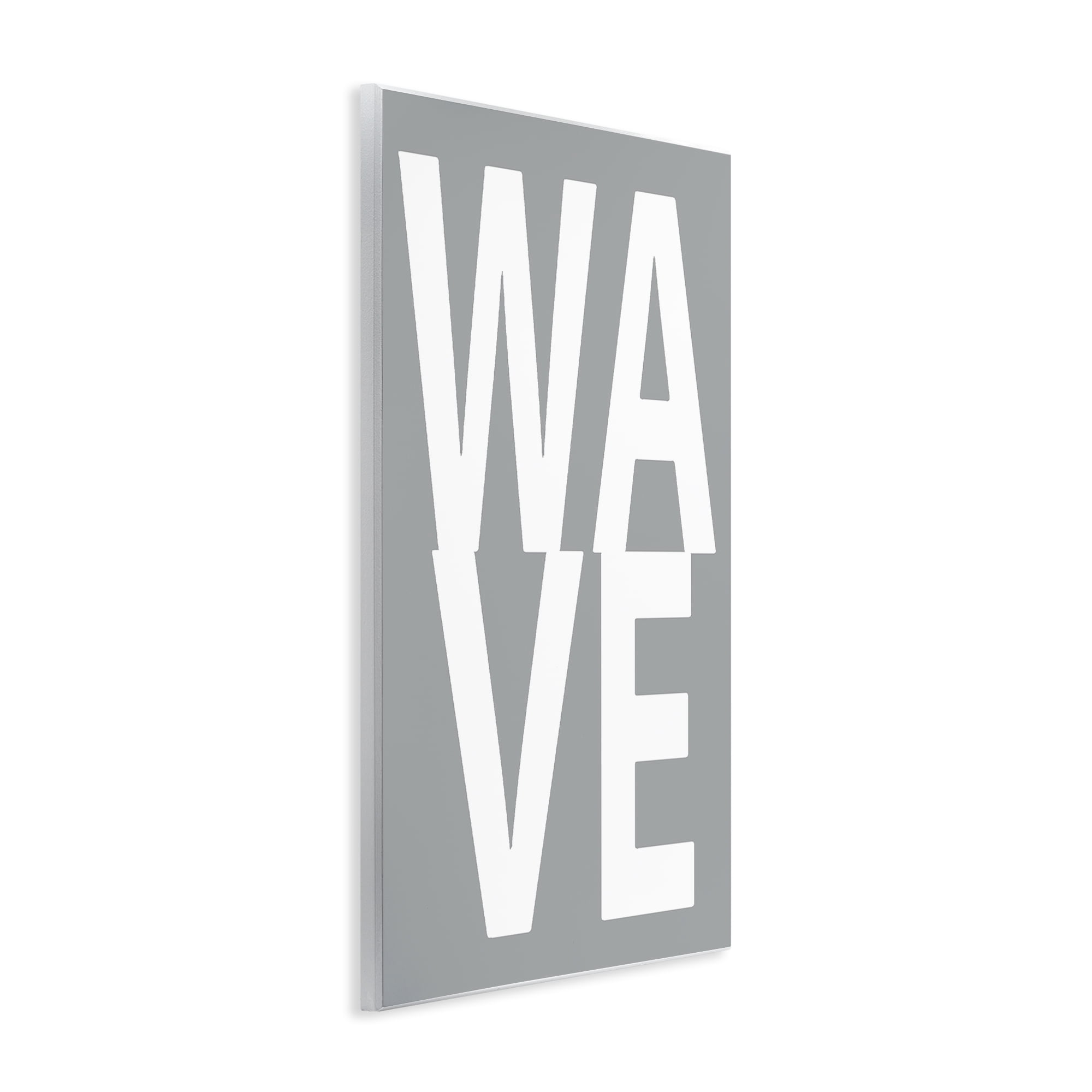 Stupell Industries Wave Word on Grey Typography Painting Unframed Art Print Wall Art, 13 x 19