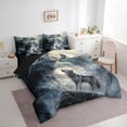 thumbnail image 3 of Feelyou Jungle Wolf Family Bedding Comforter Set 7pcs for Kids, Rustic Wildlife King Bedding Sets, Woodland Animal Reversible Bed Sheets, Ultra Soft Bedroom Decor, 3 of 8