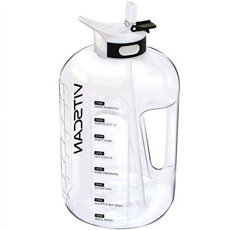 128oz/1 Gallon Water Bottle with Straw Motivational Water Bottle with Time Marker, Large Water Bottle 128 oz Water Bottle, Big Water Jug for Sports
