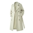 thumbnail image 2 of KKBOTIVE Men's Trench Coat Slim fit Double Breasted Belted Windbreaker Lapel Long Jacket Casual Windproof Overcoat Beige Size: XXXL, 2 of 4