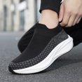 thumbnail image 3 of Men's Slip‑On Sock Style Running Sneakers, Stretch Knit Upper Athletic Shoes with Curved Thick Midsole for Daily Sports and Walking, 3 of 7