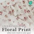 thumbnail image 5 of NICETOWN Valance Curtain for Window, Ruffled Linen Rose Valance Shabby Chic Small Window Treatment for Bedroom, Farmhouse Light Filtering Rod Pocket Valance Curtains, Red, 52"x18", 1 Panel, 5 of 10