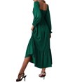 thumbnail image 4 of Xuanfei Women Square Neck Smocked Long Sleeve Tiered Maxi Dress, 4 of 7
