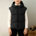 thumbnail image 6 of IVEYRTF Childrens Sleeveless Hooded Vests Jacket Warm Fleece Lined Casual Outerwear for Kids Boys Girls Solid Color Pullover Top Coats Cold Weather Apparel(Black#1,7 Years), 6 of 7