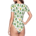 thumbnail image 3 of Uemuo Funny Toad Pattern Women's One Piece Short Sleeve Swimsuit Rash Guard Surfing Modest Quick-drying Swimsuit Beach Essentials-Medium, 3 of 9