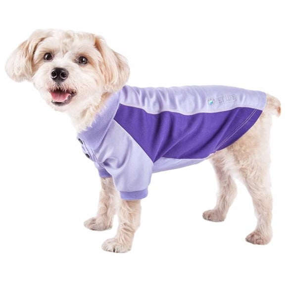 Pet Life PLHL1PLXL Active Barko Pawlo Relax-Stretch Wick-Proof Performance Dog Polo T-Shirt, Lavander - Extra Large