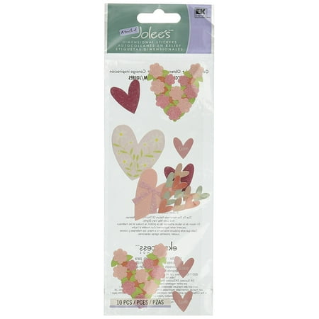 Ek Success Heart - A Touch of Jolees Dimensional Stickers - Loving Hearts, 1 sheet per pack By EK Success