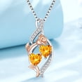 thumbnail image 2 of Taioiat Double Birthstone Necklaces for Women 18K Gold Plated Birthstone Rose Flower Jewelry Anniversary Valentines Day Mother's Day Birthday Gifts for Her Wife Girlfriend Mom, 2 of 7