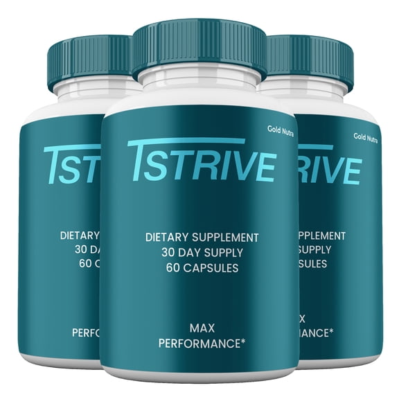 TStrive Capsules, Advanced Formula, T Strive Supplement All Natural Formula, Maximum Strength (3 Pack)