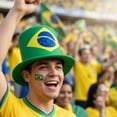 thumbnail image 6 of Jiibva Brazil Flag Pattern Top Hat Sports Party Hat Independence Day Headwear for Festival Carnival Halloween Fancy Dress Accessory, 6 of 7