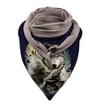 thumbnail image 2 of Dvkptbk Scarf Universal Spring Warm Windproof Wolf Prints Double-Layer Buckle Scarf Clothes on Clearance, 2 of 2