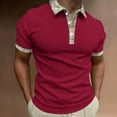 thumbnail image 2 of Cathalem Polos Ajustés pour Hommes Polo à Manches Courtes Moderne, Rouge m, 2 of 4