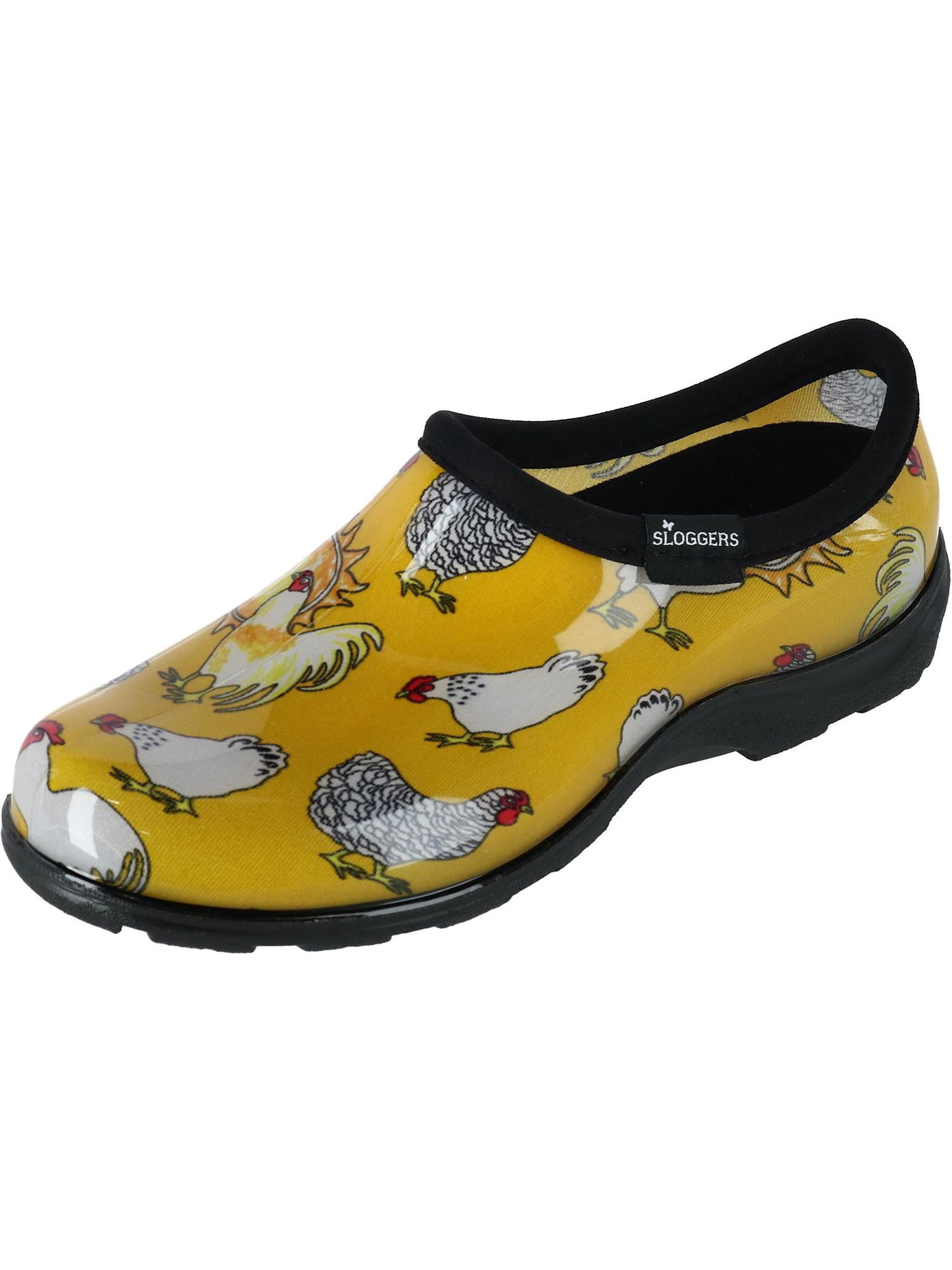 Size 9 Principle Plastics Sloggers 5116CDY09 Chicken Print Collection Womens Rain and Garden Shoe Daffodil Yellow