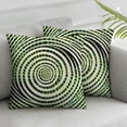 thumbnail image 3 of BANET Throw Pillow Cover Set of 2, Round Shaped Inner Geometric Eco Wavelength Illustration, Decorative Square Covers for Couch Bed &amp; Sofa,Hunter Green White 22x22in, 3 of 7