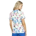 thumbnail image 2 of Cherokee Infinity Scrubs Top For Women V-Neck Print CK634, XS, Rainbow Flight, 2 of 5